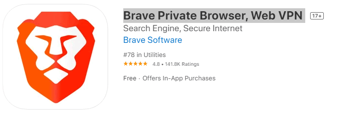 Brave Private Browser, Web VPN 