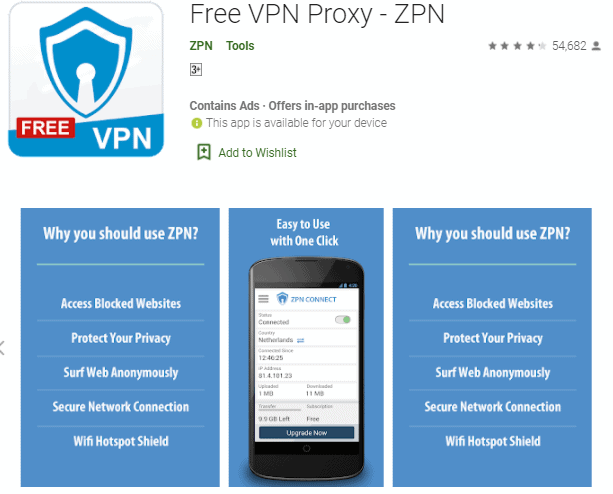 Free VPN Proxy - ZPN VPN App