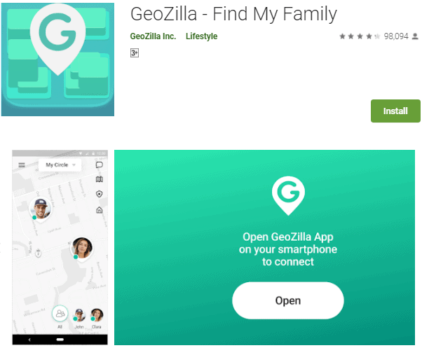GeoZilla for windows download with memu