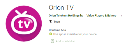 orion tv for pc free download