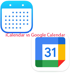 iCalendar vs Google Calendar